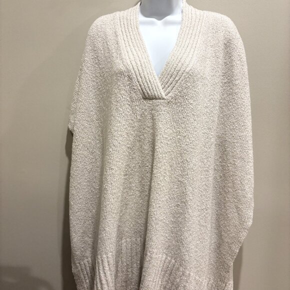 J.JILL V Neck RELAXED BELTED KNIT PONCHO STONE XL-3X - Picture 1 of 10